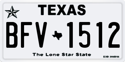 TX license plate BFV1512