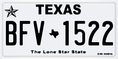 TX license plate BFV1522