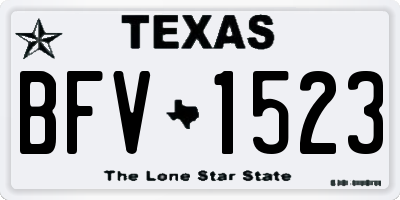 TX license plate BFV1523