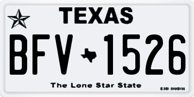 TX license plate BFV1526