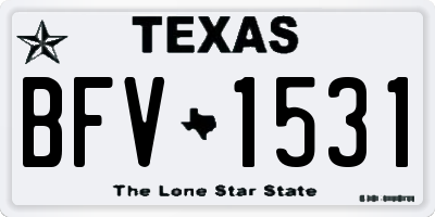 TX license plate BFV1531