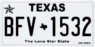 TX license plate BFV1532
