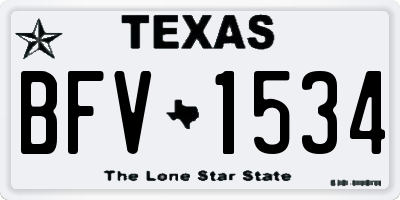 TX license plate BFV1534
