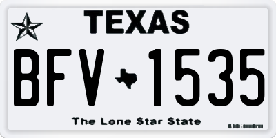 TX license plate BFV1535