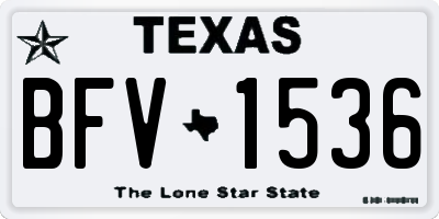 TX license plate BFV1536