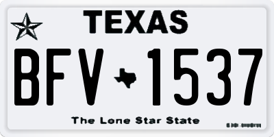 TX license plate BFV1537