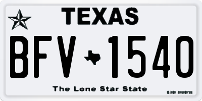 TX license plate BFV1540