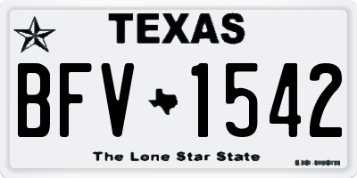 TX license plate BFV1542