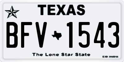 TX license plate BFV1543