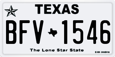 TX license plate BFV1546