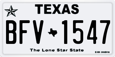 TX license plate BFV1547