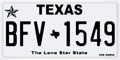 TX license plate BFV1549