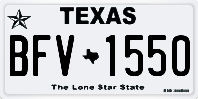 TX license plate BFV1550