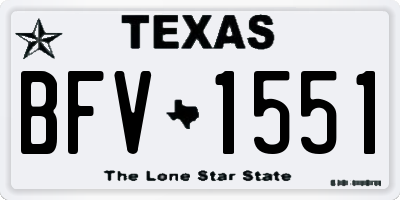 TX license plate BFV1551