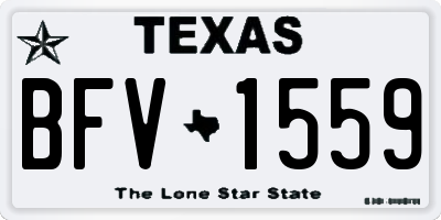 TX license plate BFV1559