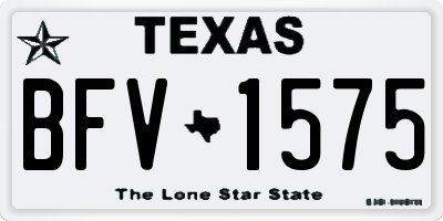 TX license plate BFV1575