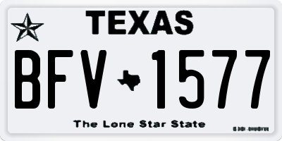 TX license plate BFV1577
