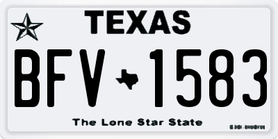 TX license plate BFV1583