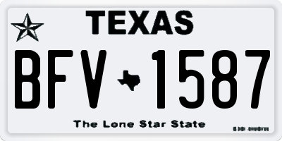 TX license plate BFV1587