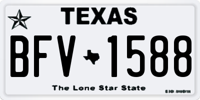 TX license plate BFV1588