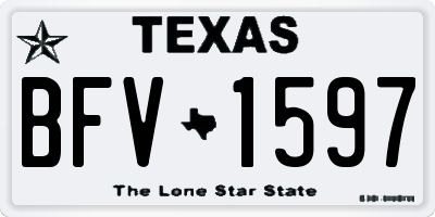 TX license plate BFV1597
