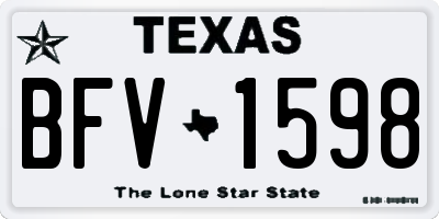 TX license plate BFV1598