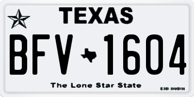 TX license plate BFV1604