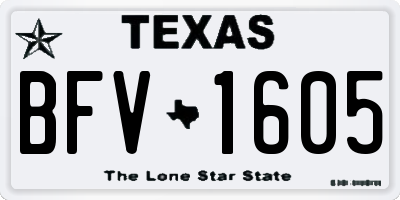 TX license plate BFV1605