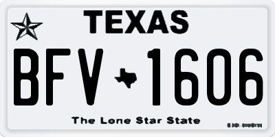 TX license plate BFV1606