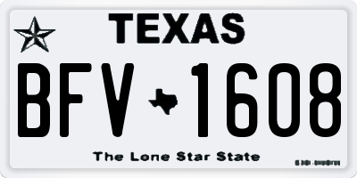 TX license plate BFV1608