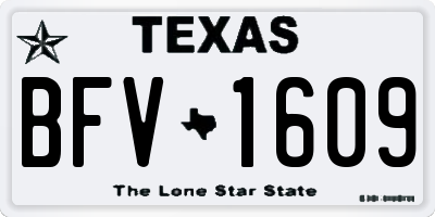 TX license plate BFV1609