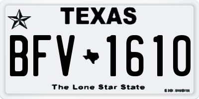 TX license plate BFV1610