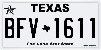 TX license plate BFV1611