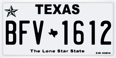 TX license plate BFV1612