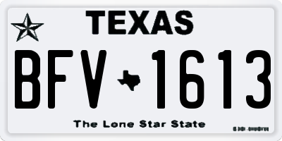 TX license plate BFV1613