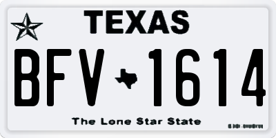TX license plate BFV1614