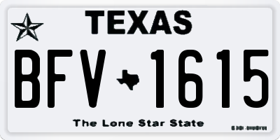 TX license plate BFV1615