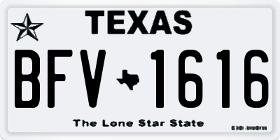 TX license plate BFV1616