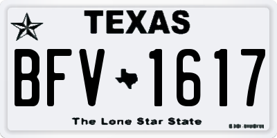 TX license plate BFV1617
