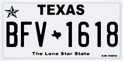 TX license plate BFV1618