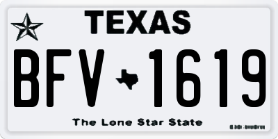 TX license plate BFV1619