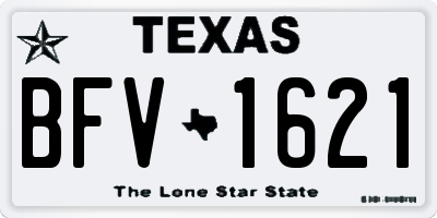 TX license plate BFV1621
