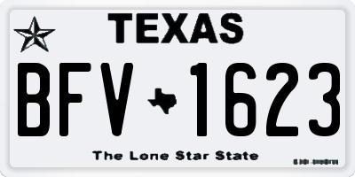 TX license plate BFV1623