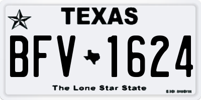 TX license plate BFV1624