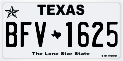 TX license plate BFV1625
