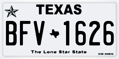 TX license plate BFV1626