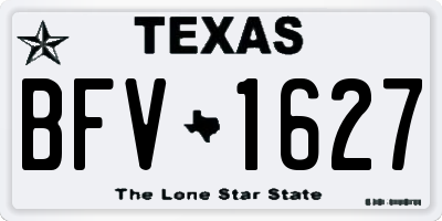 TX license plate BFV1627