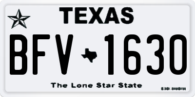 TX license plate BFV1630