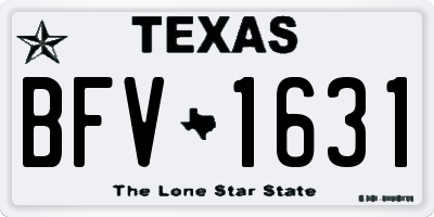 TX license plate BFV1631