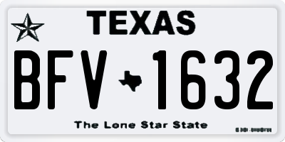 TX license plate BFV1632